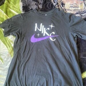 Nike Black Tee with Purple Swoosh